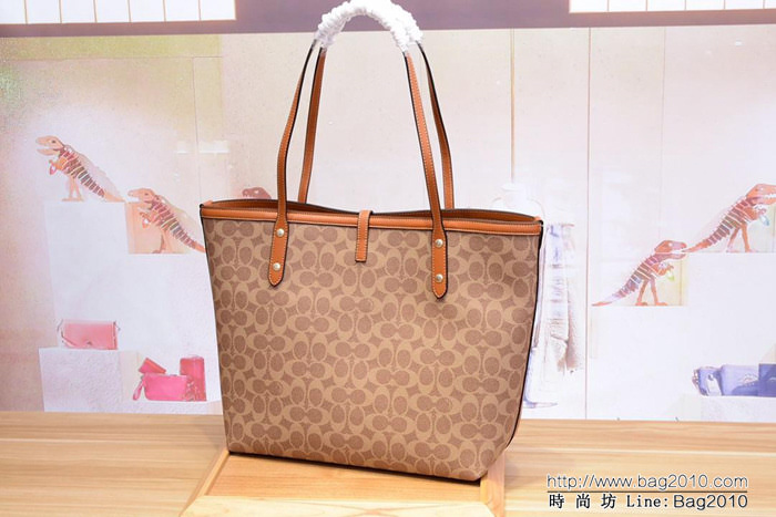 COACH蔻馳 新款32714 2018專櫃新款正品 經典系列款 market tote女款購物袋 拉鏈款子母包  Chz1579